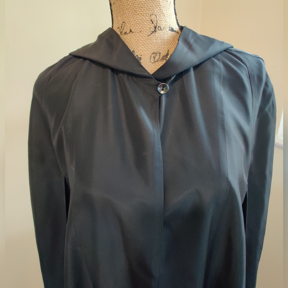 Vintage Black Hooded Cape, Cloak Coat, MidCentury 1950 Theatre Opera Cape Gothic - Picture 3 of 10